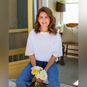 Brunette The Label White Boxy Tee